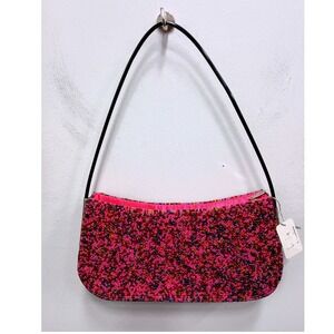 Vintage C. Marie Beaded Baguette Shoulder Bag Pink Y2K Retro Party Evening